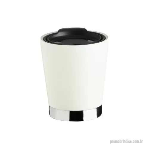 Copo térmico personalizado - Copo inox 304 parede dupla com capacidade de 300ml, possui tampa plástica de encaixe com acesso ao bocal e área para canudo (não acompanha).