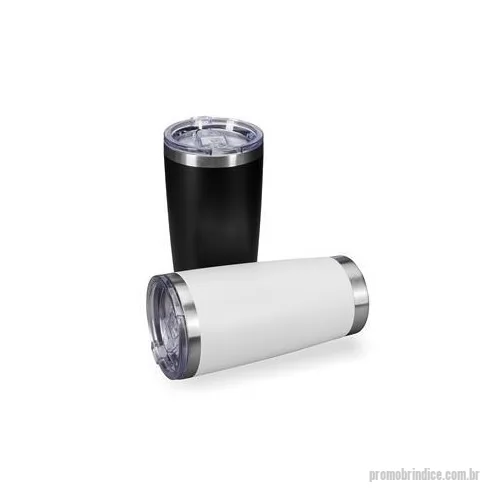 Copo térmico personalizado - Um copo térmico de inox e capacidade de 520 ml no tamanho certo para manter bebidas quentes ou frias por mais tempo. Ele possui uma construção de parede dupla e tampa em plástico resistente com vedação a vácuo, garantindo a conservação da temperatura