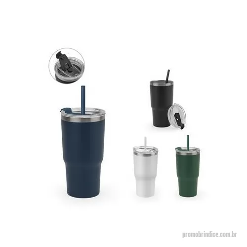 Copo térmico personalizado - Copo de viagem compacto e de fácil utilização para as suas viagens e atividades ao ar livre. Composto em aço inox 91% reciclado, com parede dupla isolada a vácuo e acabamento mate. Este copo pode ser utilizado de duas maneiras: através da sua abertur