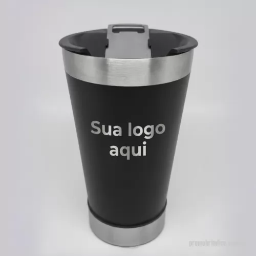 Copo térmico personalizado - Copo Térmico Personalizado 473ml com Serigrafia, perfeito para promover sua marca com elegância e utilidade. Mantém a temperatura das bebidas por mais tempo e conta com personalização de alta qualidade, sendo ideal para brindes corporativos, eventos e ações promocionais. 