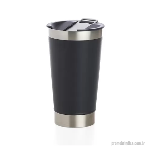 Copo térmico personalizado - Copo térmico de inox com acabamento liso e capacidade 500ml, material livre de BPA. Contém tampa com abridor.