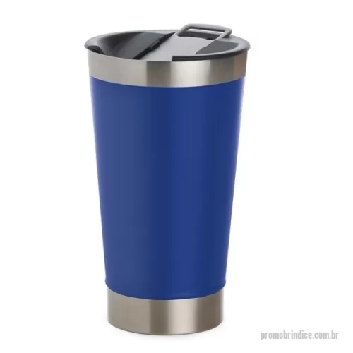 Copo térmico personalizado - Copo térmico de inox com acabamento liso e capacidade 500ml, material livre de BPA. Contém tampa com abridor.