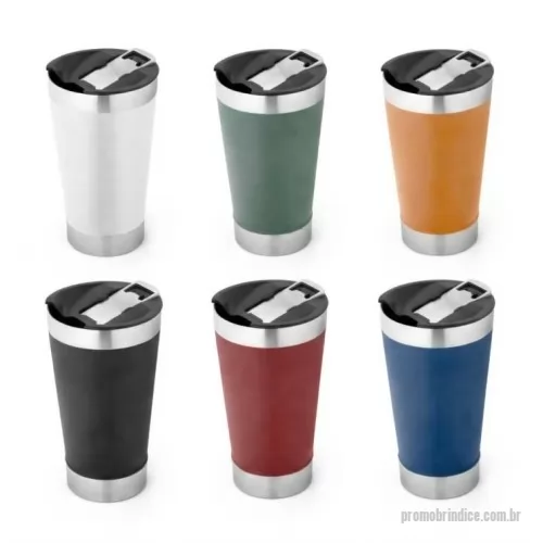 Copo térmico personalizado - Copo Térmico com abridor de garrafa 630ml com parede Dulpa isolada a vácuo