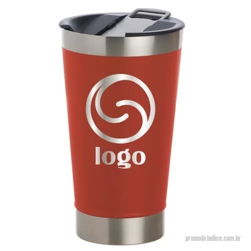 Copo térmico personalizado - Copo Térmico de Inox com acabamento liso e capacidade de 473ml