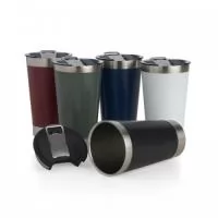 MUG. Copo térmico de inox com capacidade 500ml, material livre de BPA. Contém tampa com abridor.