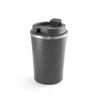 Copo de viagem em aço inox e PP com parede dupla e isolamento a vácuo. Acabamento mate e revestimento em pó que lhe confere mais durabilidade e resistência. Tem capacidade até 470ml. Fornecido em caixa. ø90 mm x 150 mm