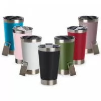 Copo térmico de inox com acabamento liso e capacidade 500ml, material livre de BPA. Contém tampa com abridor.  Altura :  17,1 cm  Largura :  9,1 cm  Circunferência :  29,3 cm  Medidas aproximadas para gravação (CxL):  12 cm x 6 cm  Peso aproximado (g):  329