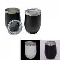 Copo 350ml Térmico quente e frio com tampa , formato oval, vedada a vácuo feito de aço Inoxidável. Peso do Pacote: 0.2kg