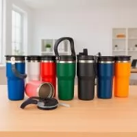 Copo térmico em inox com pintura eletrostática e capacidade máxima de 600ml. Conta com estrutura de parede dupla e vedação a vácuo que permite a conservação da temperatura de líquidos por mais tempo. Possui tampa plástica rosqueável com protetor para o bocal, bico flip, canudo interno removível e alça fixa para transporte.  Altura :  19,2 cm  Largura :  10,3 cm  Circunferência :  27,9 cm