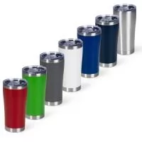 Descrição: Copo térmico em aço inox 304, com capacidade máxima de 550 ml. Apresenta construção em parede dupla e tampa plástica de pressão, com sistema não rosqueável, proporcionando fechamento eficiente, dificultando vazamentos. Conta também com anel de vedação e protetor deslizante para o bocal, que contribuem para a qualidade da bebida.  Altura :  17,8 cm  Largura :  9,1 cm  Circunferência :  27,7 cm  Diametro :  8,4 cm