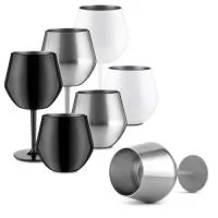 	Copo/taça térmico de 350 ml em inox (interno 304 / externo 201), haste removível em plástico PP, discos de borracha para estabilidade.
