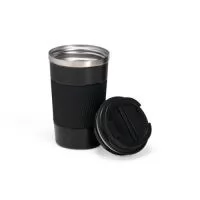 	Copo térmico em inox 304 com pintura eletrostática, base antiderrapante e capacidade máxima de 350ml. Possui estrutura de parede dupla e vedação a vácuo, permitindo a conservação da temperatura de líquidos por mais tempo. Conta ainda com tampa rosqueável em plástico com trava protetora no bocal e luva removível em silicone.