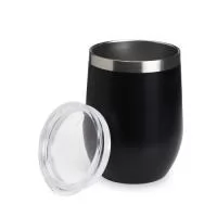 Copo térmico de capacidade de 320ml, feito em inox, com parede dupla e tampa plástica (livre de BPA) com bocal para um consumo mais rápido e prático.  Altura: 11,7 cm Largura: 8,7 cm Medidas aproximadas para gravação: (CxL): 4 cm X 5 cm Conservação líquidos quentes: 5 horas Conservação líquidos gelados: 6 horas Conservação líquidos com gelo: 8 horas