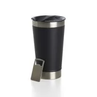 Copo térmico de inox com acabamento liso e capacidade 500ml