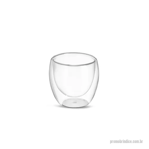 Copo termossensível personalizado - Copo de vidro borossilicato parede dupla com capacidade para 160ml.