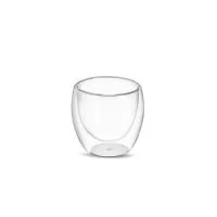 Copo de vidro borossilicato parede dupla com capacidade para 160ml.