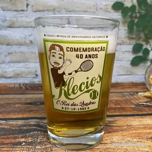 Copo vidro personalizado - Copo de vidro, para cerveja, Caldereta, 350 ml.