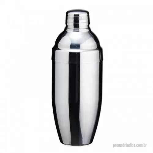 Coqueteleira personalizada - Coqueteleira de inox com capacidade para 750ml, contém tampa de pressão com peneira e tampa protetora.