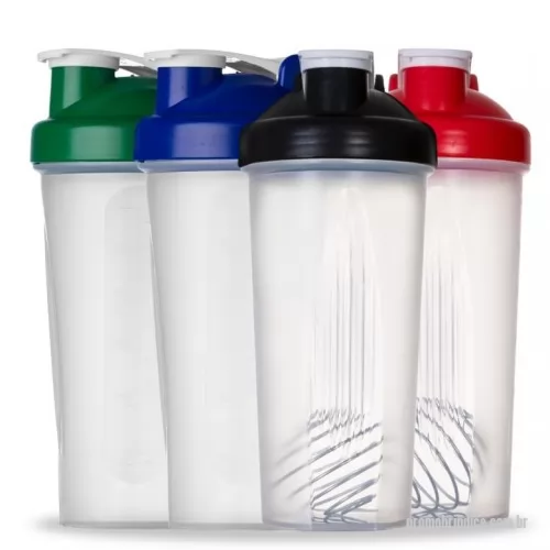 Coqueteleira personalizada - Coqueteleira para shake com capacidade de 600ml, copo com detalhes laterais em relevo e escala de medições em ml e oz. Tampa rosqueável com bocal e trava de segurança, acompanha misturador de mola.