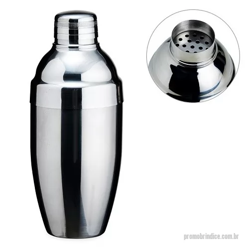 Coqueteleira personalizada - Coqueteleira Metal com Peneira e Tampa Protetora