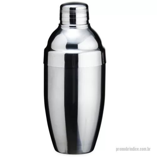 Coqueteleira personalizada - Coqueteleira de inox com capacidade para 600ml, contém tampa de pressão com peneira e tampa protetora.