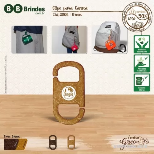 Cordão para caneca personalizado - Clipe para caneca encaixável, fabricado em PP com alta resistencia. Ideal para fixar em mochilas, cintura, para uso em eventos, escolas, passeios e viagens.