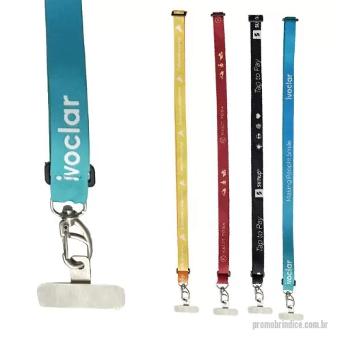 Cordão para celular personalizado - Cordão para celular grande transversal, comprimento de 160 cm, largura 2 cm, regulador e passador de plástico, placa de plástico para celular e acabamento com mosquetão de metal de 2,2 cm.