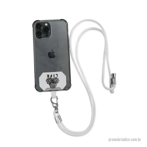 Cordão para celular personalizado - Cordão para celular personalizado é o brinde corporativo ideal para ações promocionais, eventos e campanhas de marketing. Com 8 mm de espessura e 90 cm de comprimento, conta com regulador ajustável, acabamento metálico nas pontas, mosquetão, cano plástico e suporte em nylon 70. Um acessório funcional que oferece praticidade no dia a dia e amplia a visibilidade da sua marca.