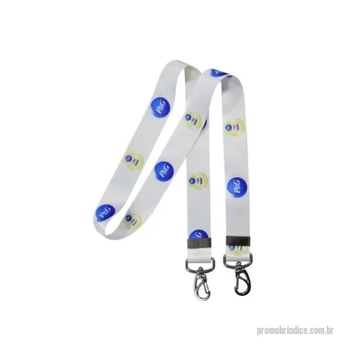 Cordão personalizado - Cordão para crachá 2x85cm com acabamento em mosquete nas duas pontas. Material em poliéster acetinado com impressão em digital.