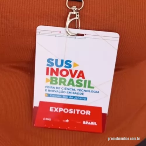 Crachá personalizado - Cracha de PVC - Com impressão em alta definição, tamanho 10x15 - Ideal para grandes eventos.