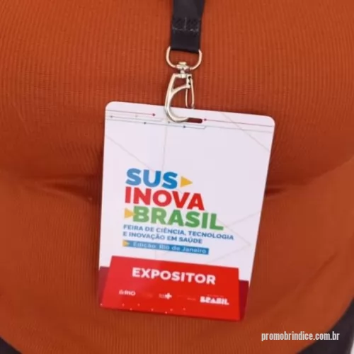 Crachá personalizado - Cracha de PVC - Com impressão em alta definição, tamanho 10x15 - Ideal para grandes eventos.