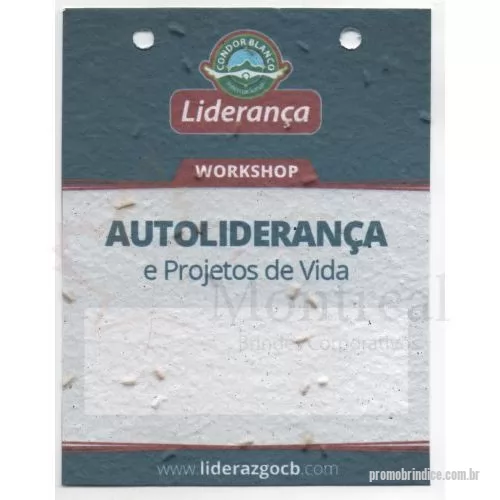 Credencial personalizado - Credencial em Papel Semente feitos de maneira artesanal e sustentável, produzidos no tamanho 9,5cm x 14cm, acompanha cordão em algodão natural, impressão com tinta orgânica a base de água para não prejudicar a germinação das sementes, personalização frente e verso sem limite de cores.  100% biodegradável e de fácil cultivo.