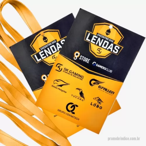 Credencial personalizado - Credencial de identificação, confeccionada em papel couche, adequado para eventos rápidos e sustentáveis, material reciclável. Temos em várias opções de gramatura.
