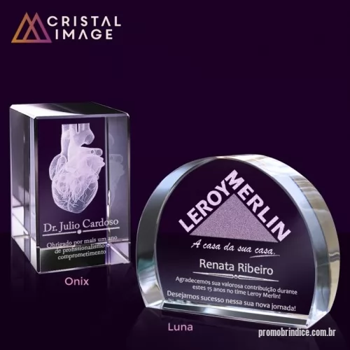 Cubo de cristal personalizado - Blocos e cubos de cristal em diversos formatos e tamanhos com gravação a laser personalizada em 2D ou 3D no interior da peça