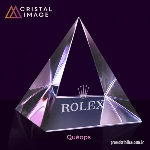 Cubo de cristal personalizado - Cristal Gravação interna Laser formato Pirâmide