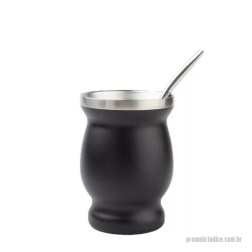 Cuia para chimarrão personalizada - Cuia térmica para chimarrão com parede dupla, capacidade de 250ml e bomba de inox.