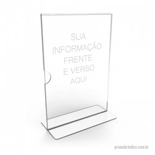 Displays em Acrílico personalizados - Display (Porta Panfletos) em T, feitos em PS Cristal em diversos tamanhos .