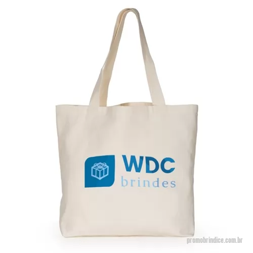 Ecobag personalizado - Sacola de algodão com alças costuradas na parte interna, tamanho 42 x 43 x 10 cm 