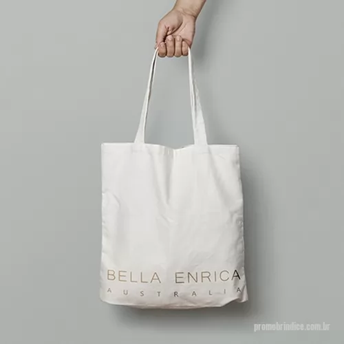 Ecobag personalizado - Sacola Ecológica com algodão cru, logo centralizado e alças do mesmo material.