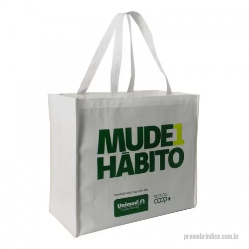 Ecobag personalizado - Ecobag em  Ráfia Laminada 120 Gramas -Cromia frente e costa mais lateral