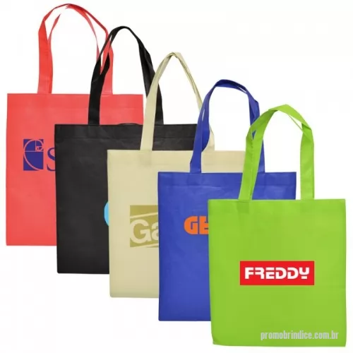 Ecobag personalizado - Sacola em non-woven (80 m/g²) termo-selado com alças de 60cm. 370 x 410 x 80 mm