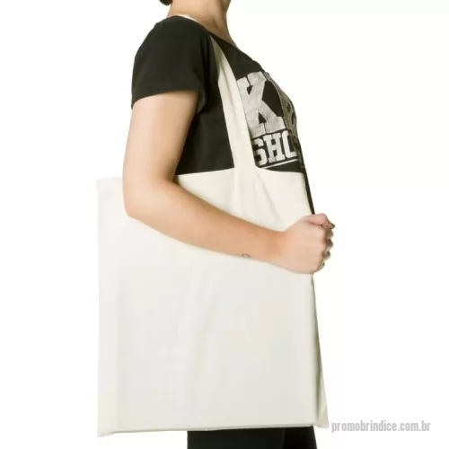 Ecobag personalizado - Sacola de algodão com alças costuradas na parte interna.