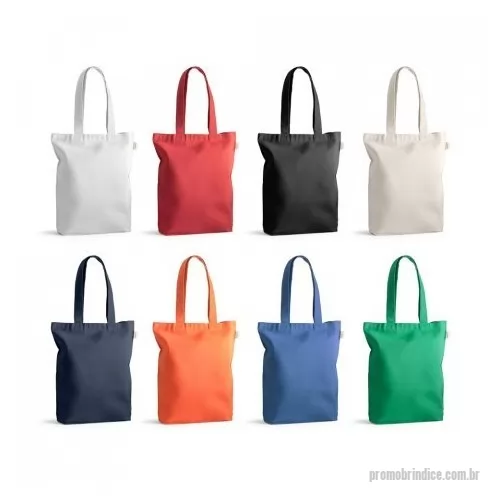 Ecobag personalizado - Sacola em 70% algodão reciclado e 30% poliéster reciclado (220g/m²), com alças de 65 cm. O tecido é sem tingimento, é utilizado na sua cor original, sem produtos químicos de tingimento ou branqueamento, contribuindo para um menor impacto ambiental. 
