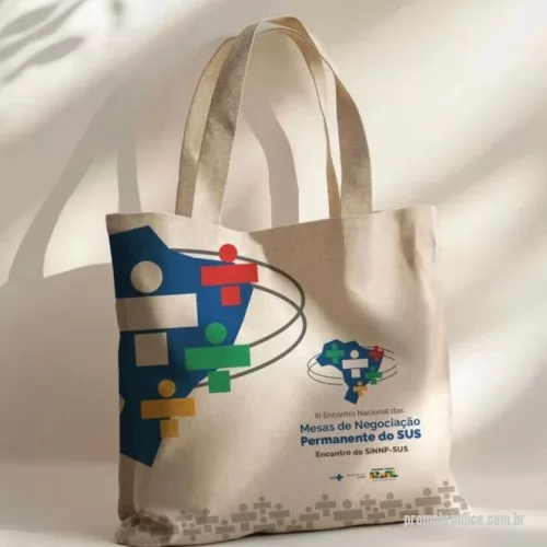 Ecobag personalizado - Ecobag de algodão com alça costurada internamente, largura e comprimento personalizado