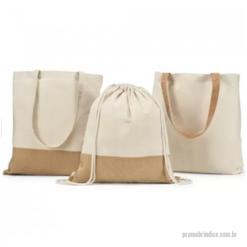 Ecobag personalizado - Sacola 100% algodão (160 g/m²) com detalhes em imitação de juta
