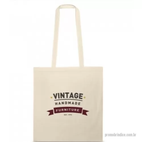 Ecobag personalizado - Sacola em 100% algodão (100 g/m²) com alças de 75 cm. 370 x 410 mm