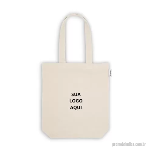Ecobag personalizado - A Sacola Ecológica é produzida em tecido resistente composto por 50% algodão, 30% algodão reciclado e 20% poliéster reciclado (220 g/m²), unindo sustentabilidade e durabilidade. Com alças de 62 cm, oferece praticidade e conforto no transporte, sendo ideal para compras, eventos corporativos, feiras e uso diário. Seu design simples e funcional pode ser personalizado com o logo da sua empresa, tornando-se um brinde promocional de grande impacto e alinhado às práticas sustentáveis.