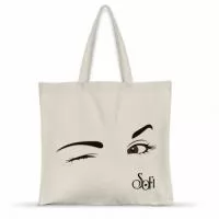 Ecobag em algodão cru, tamanho 30 x 35 cm e gravação em silk