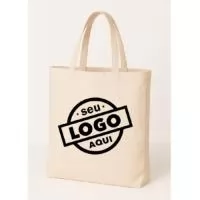 Ecobag de algodão com alça costurada internamente, largura e comprimento personalizado
