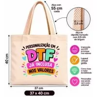 Ecobag Ecologica em Algodão Cru 160gr - Tamanho 37L x 40A